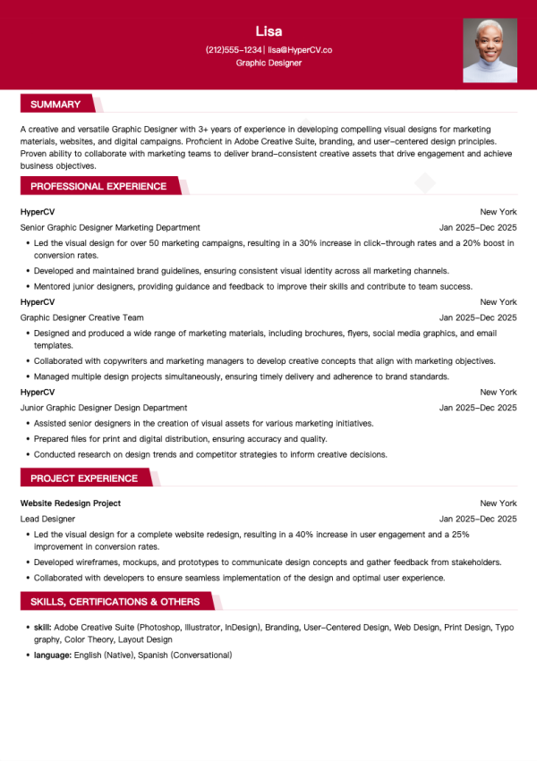 Graphic Designer Resume Template
