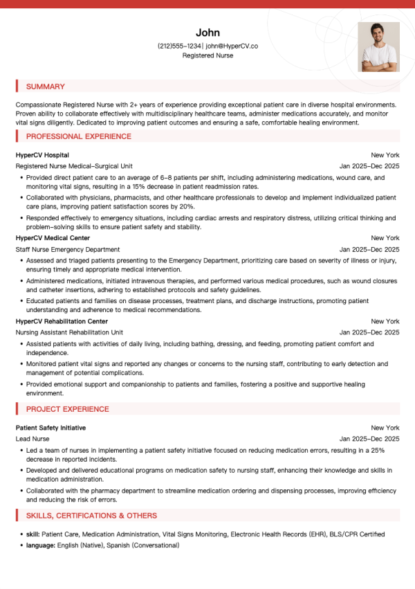 Registered Nurse Resume Template