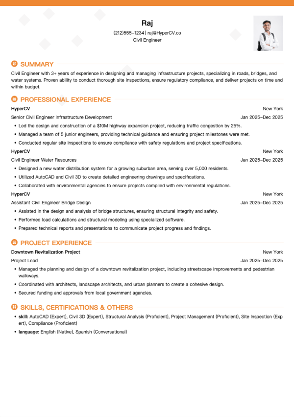 Civil Engineer Resume Template